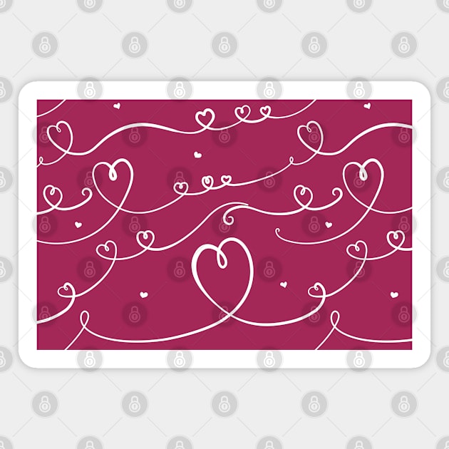 Cute one line heart pattern great for Valentine's Day, Mother's Day or for people in love. Magnet by ChrisiMM